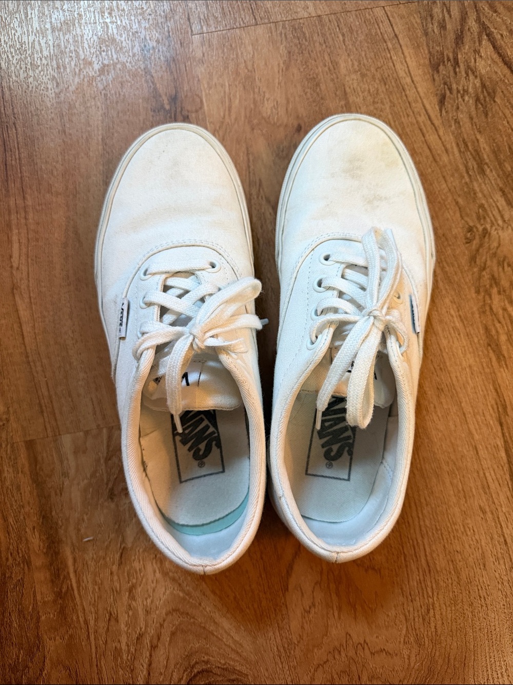 Vans White Canvas Low-Top Sneakers
